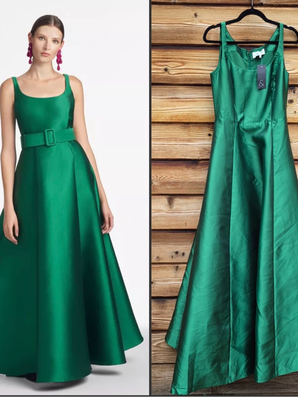 NWT Sachin + Babi Green Kruse Gown Dress Size 6 NO BELT